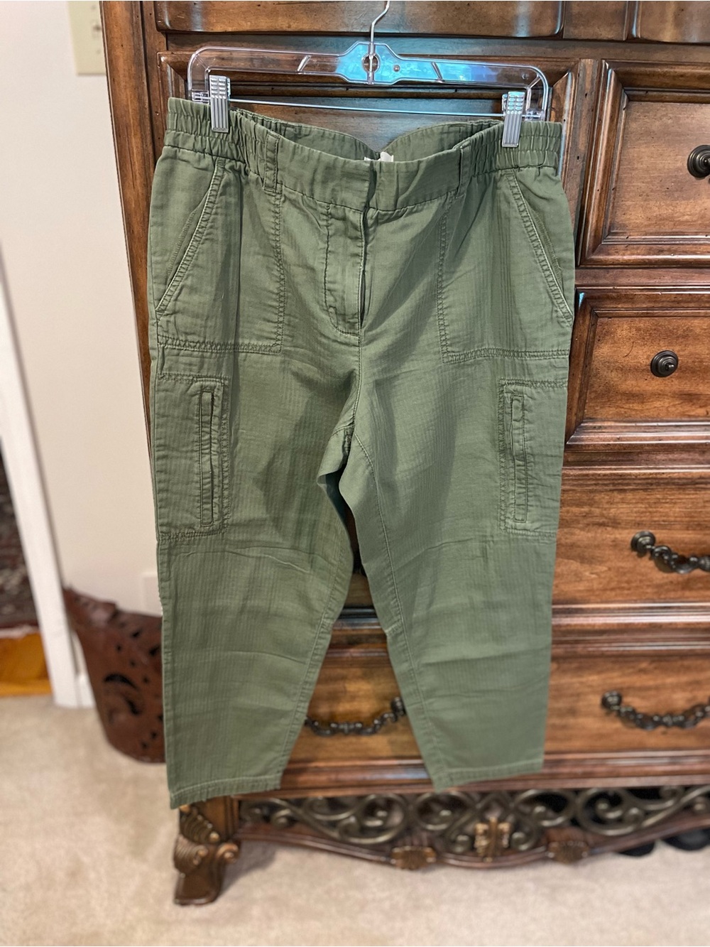 LOFT Olive Green Utility Track Pants